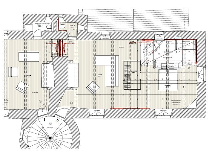 Plan du château de Marsac